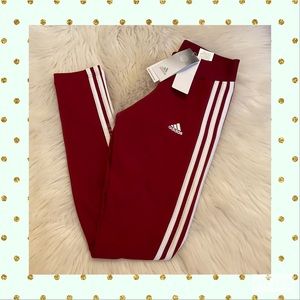 Adidas 3 Stripe Leggings / Tights - NWT - Size XS - Collegiate Burgundy